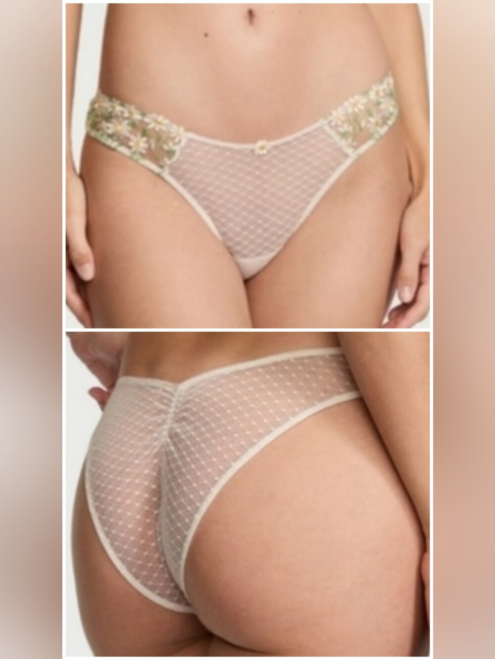 Victoria's secret dream Angel's daisy chain embroidery Brazilian panty XSMALL